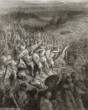 Godfreys Soldaten Durchfahren Den Muslimischen Heerzug — Paul Gustave Doré