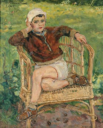 Portrait Of N. S. Mikhalkov In The Chair — Pyotr Konchalovsky