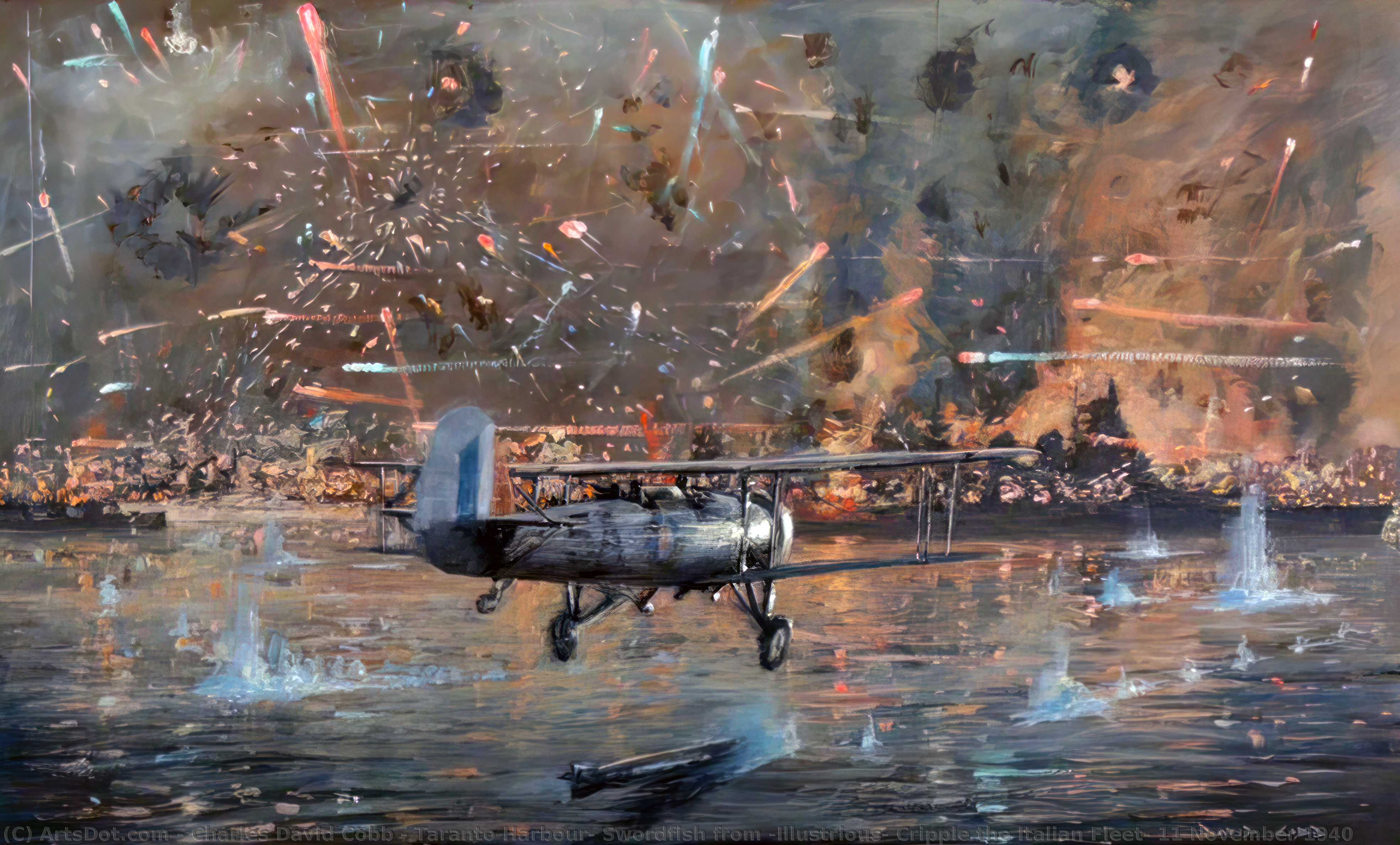 Taranto Harbour, Swordfish From 'illustrious' Cripple The Italian Fleet, 11 November 1940 — Charles David Cobb