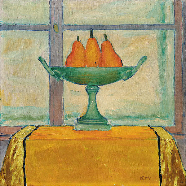Fruit Bowl With Three Red And Yellow Pears — Koloman Moser