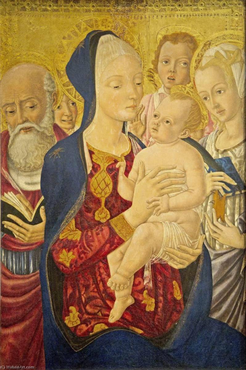 Madonna And Child With Sts Jerome, Catherine Of Alexandria And Angels — Matteo Di Giovanni Di Bartolo