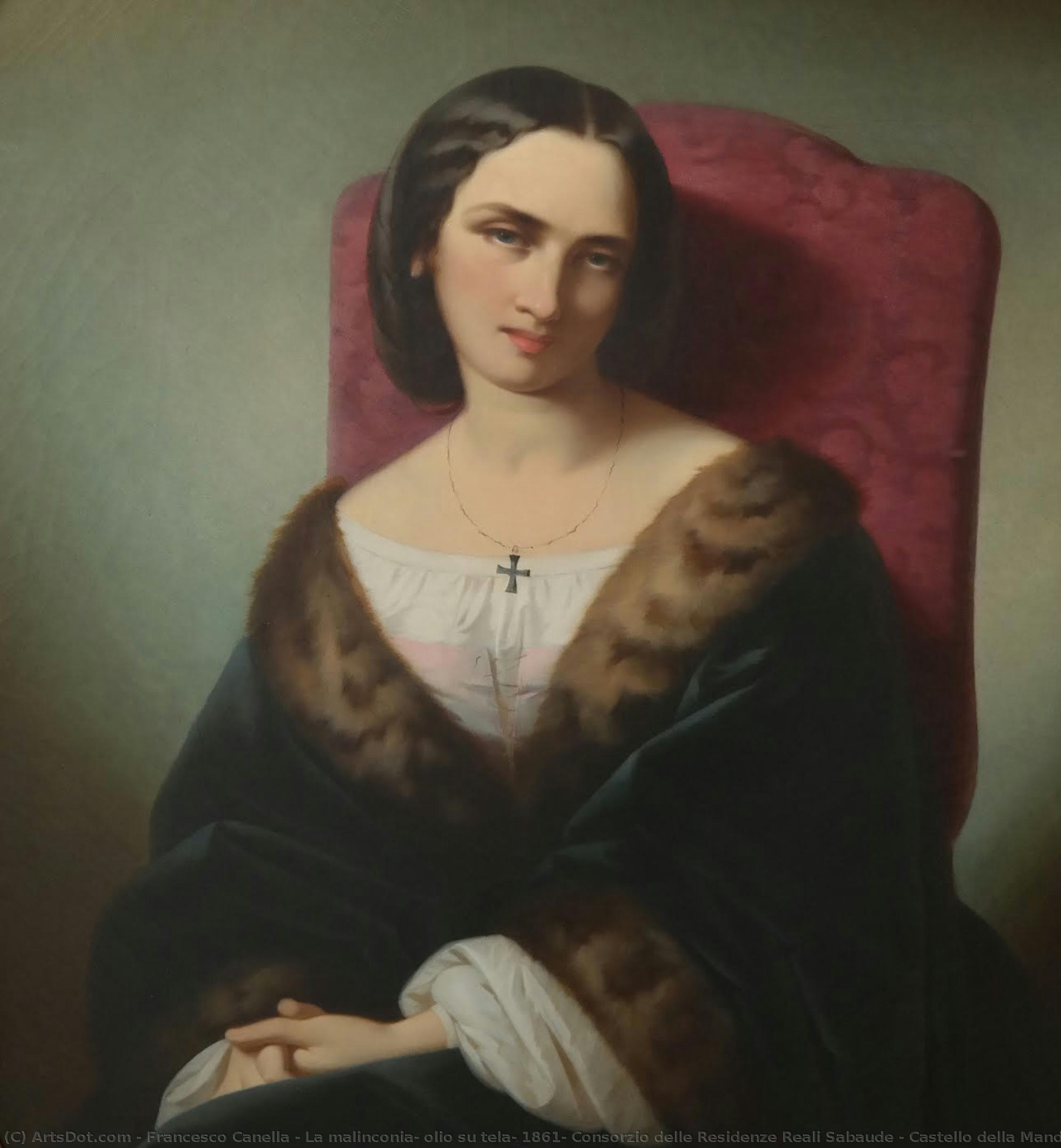 La Malinconia, Olio Su Tela, 1861, Consorzio Delle Residenze Reali Sabaude – Castello Della Mandria — Francesco Canella
