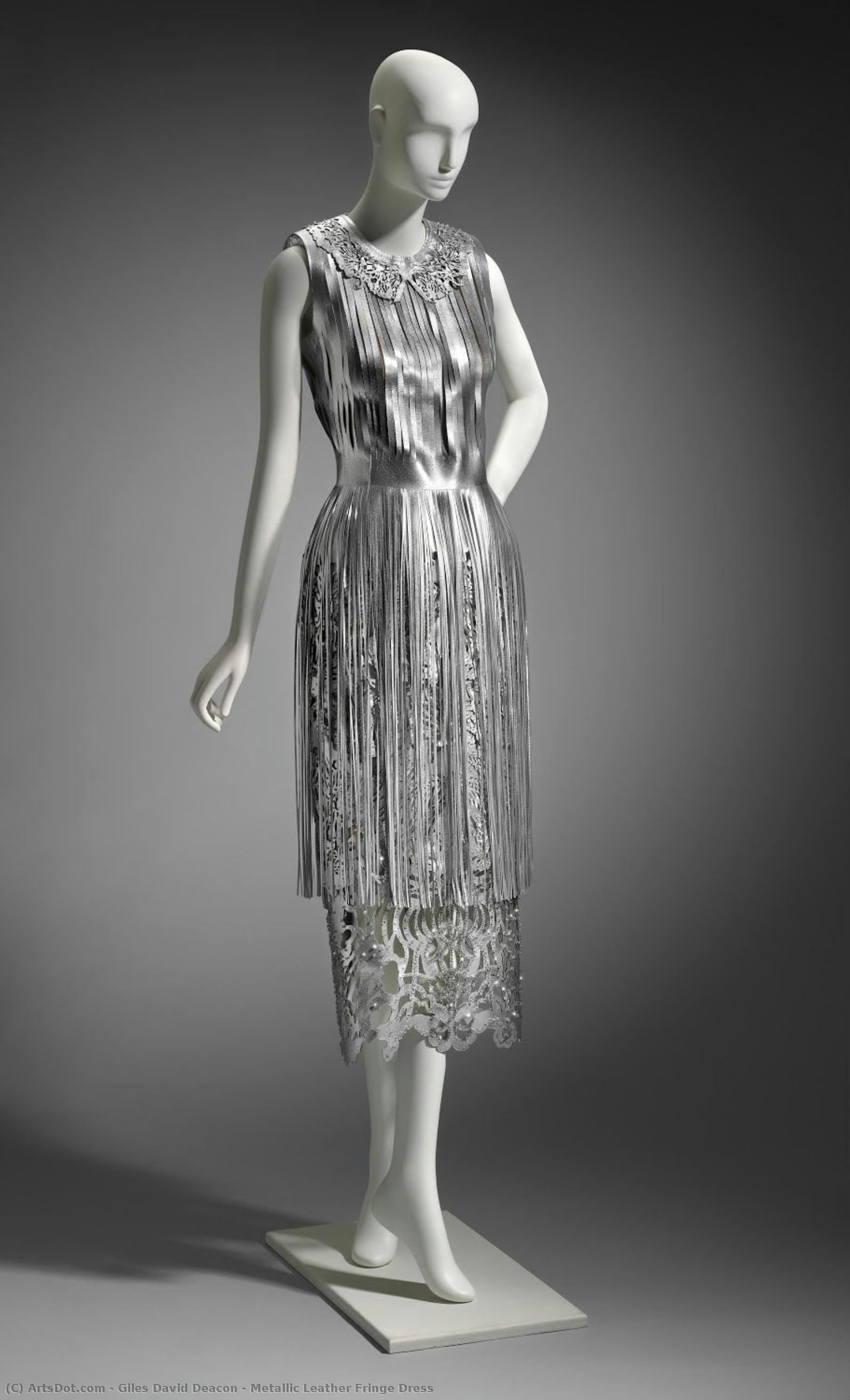 Metallic Leather Fringe Dress — Giles David Deacon