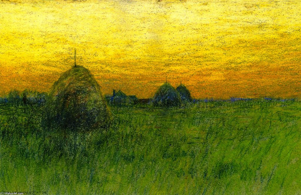 Haystacks At Sunset — Charles Warren Eaton