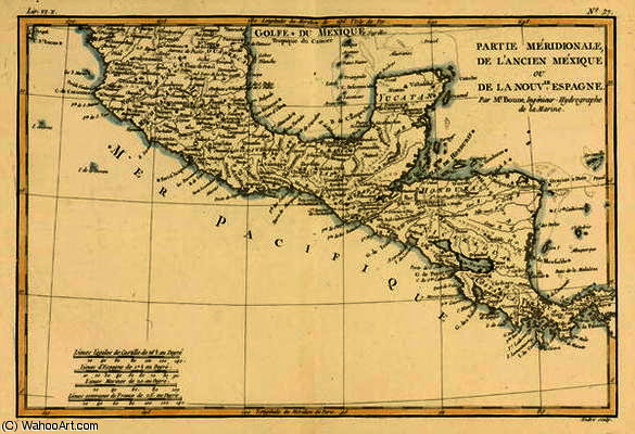 Southern Mexico, From 'atlas De Toutes Les Parties Connues Du Globe Terrestre' By Guillaume Raynal — Rigobert Bonne (charles Marie Rigobert Bonne)