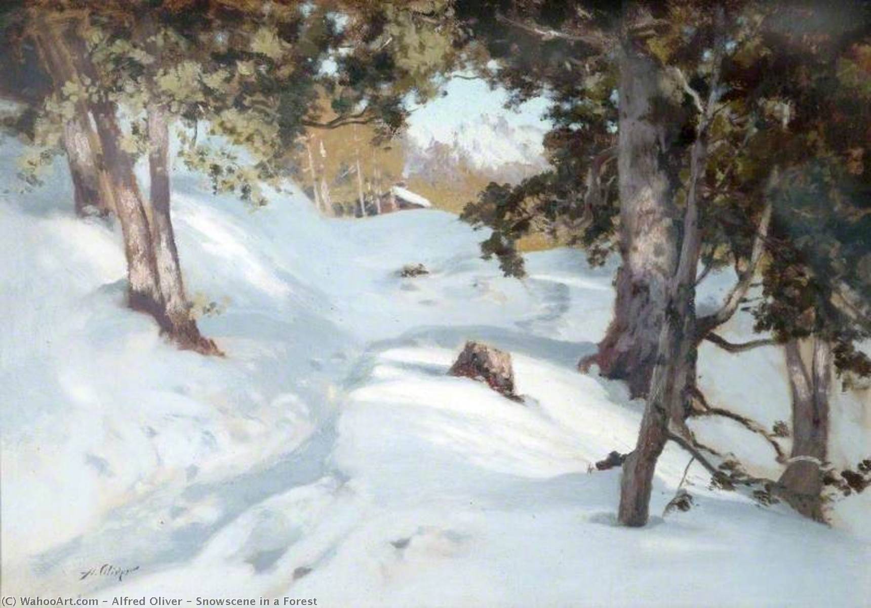 Snowscene In A Forest — Alfred Oliver