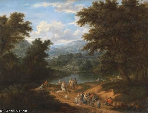 A Landscape With Travellers On A Path — Mathys Schoevaerdts