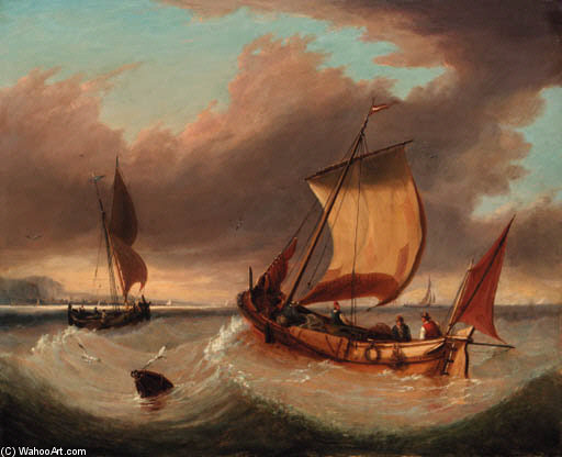 Fishing Barges In Coastal Waters — Charles Martin Powell