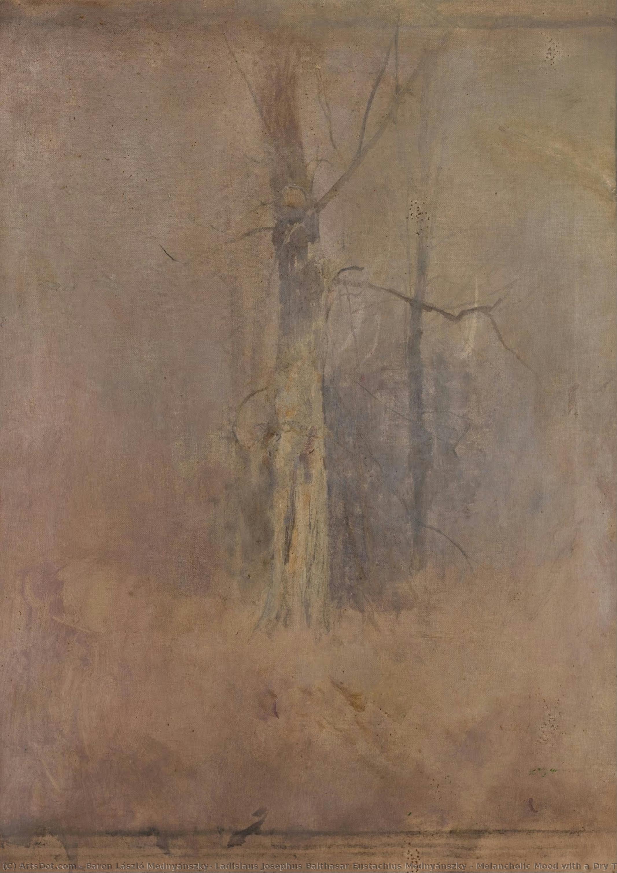 Melancholic Mood With A Dry Tree — Baron László Mednyánszky, Ladislaus Josephus Balthasar Eustachius Mednyánszky
