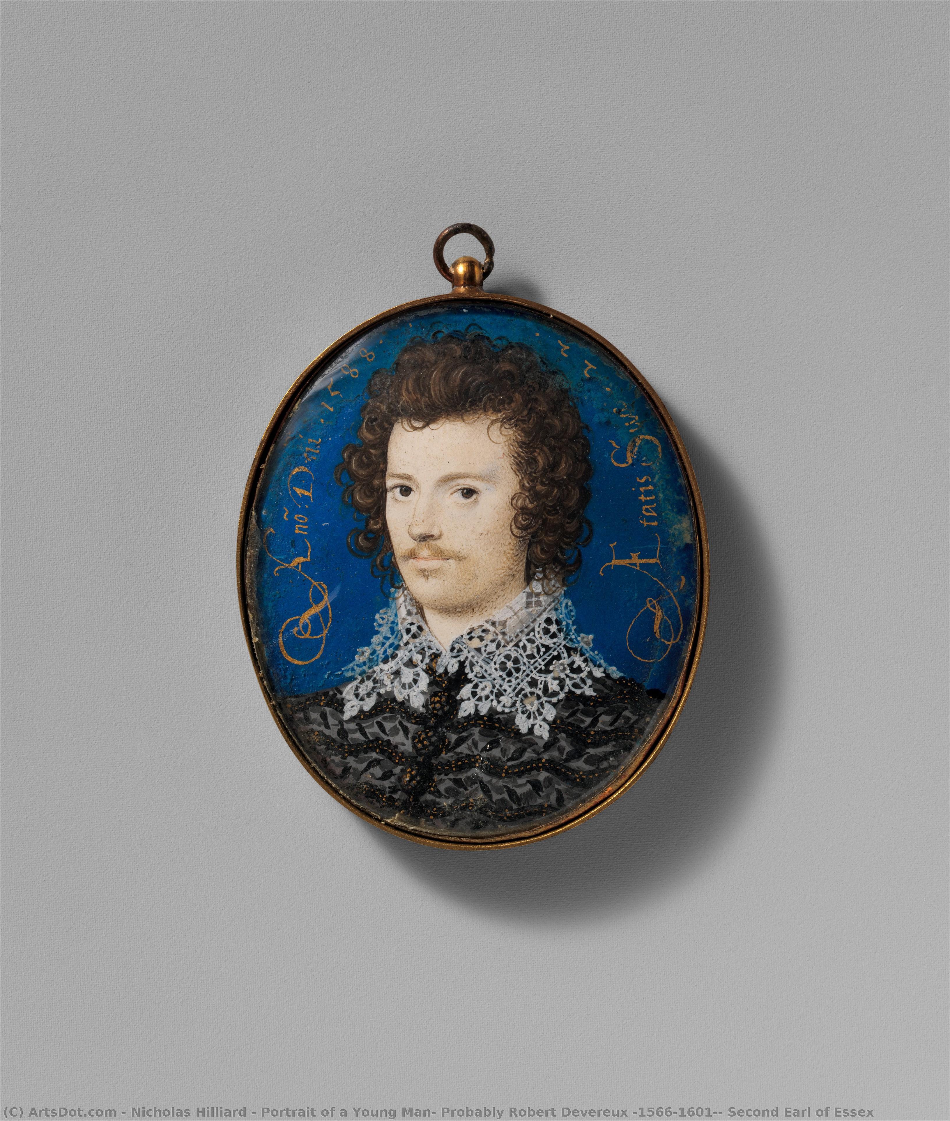 Portrait Of A Young Man, Probably Robert Devereux (1566–1601), Second Earl Of Essex — Nicholas Hilliard