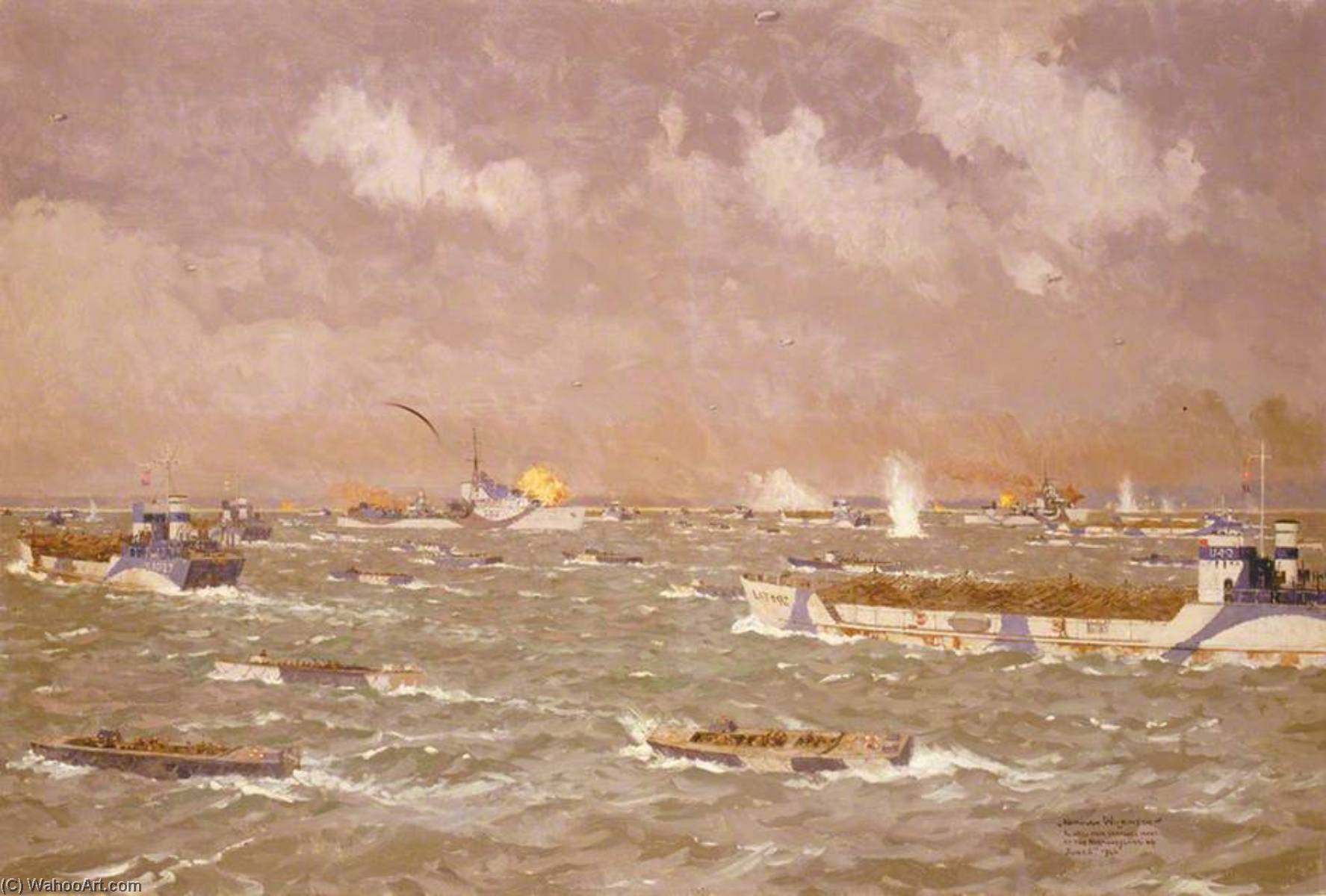 D Day Landing Craft Going In To The Beaches, 6 June 1944 — Norman Wilkinson