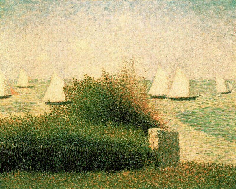 Boats Riding At Anchor, Grandcamp — Georges Pierre Seurat
