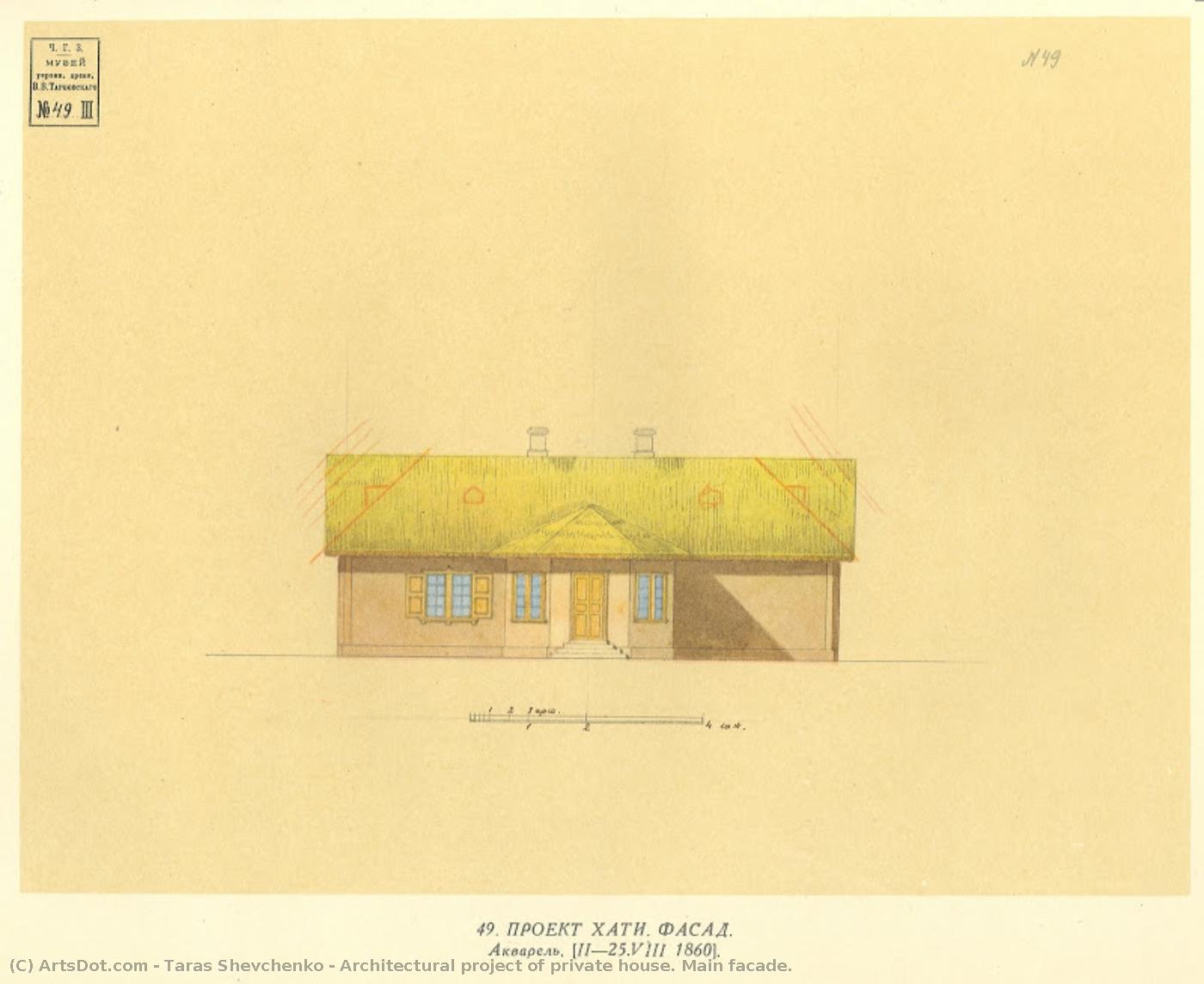 Architectural Project Of Private House. Main Facade. — Taras Hryhorovych Shevchenko