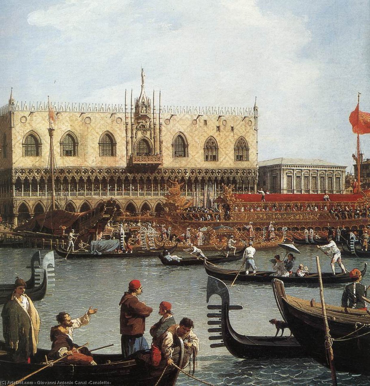 Regreso Del Bucentoro Al Molo En El Día De La Ascensión (detalle) — Giovanni Antonio Canal