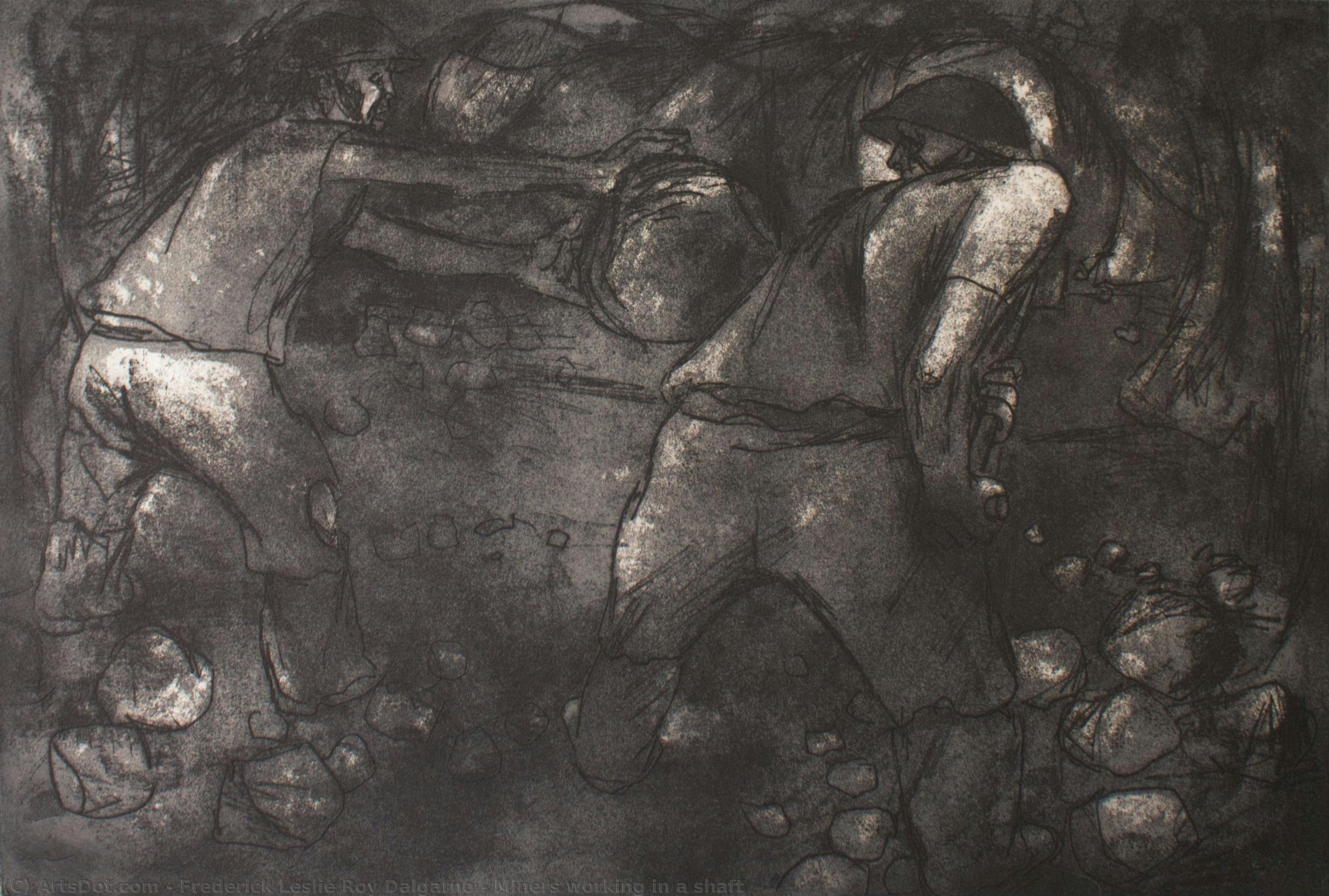 Miners Working In A Shaft — Frederick Leslie Roy Dalgarno