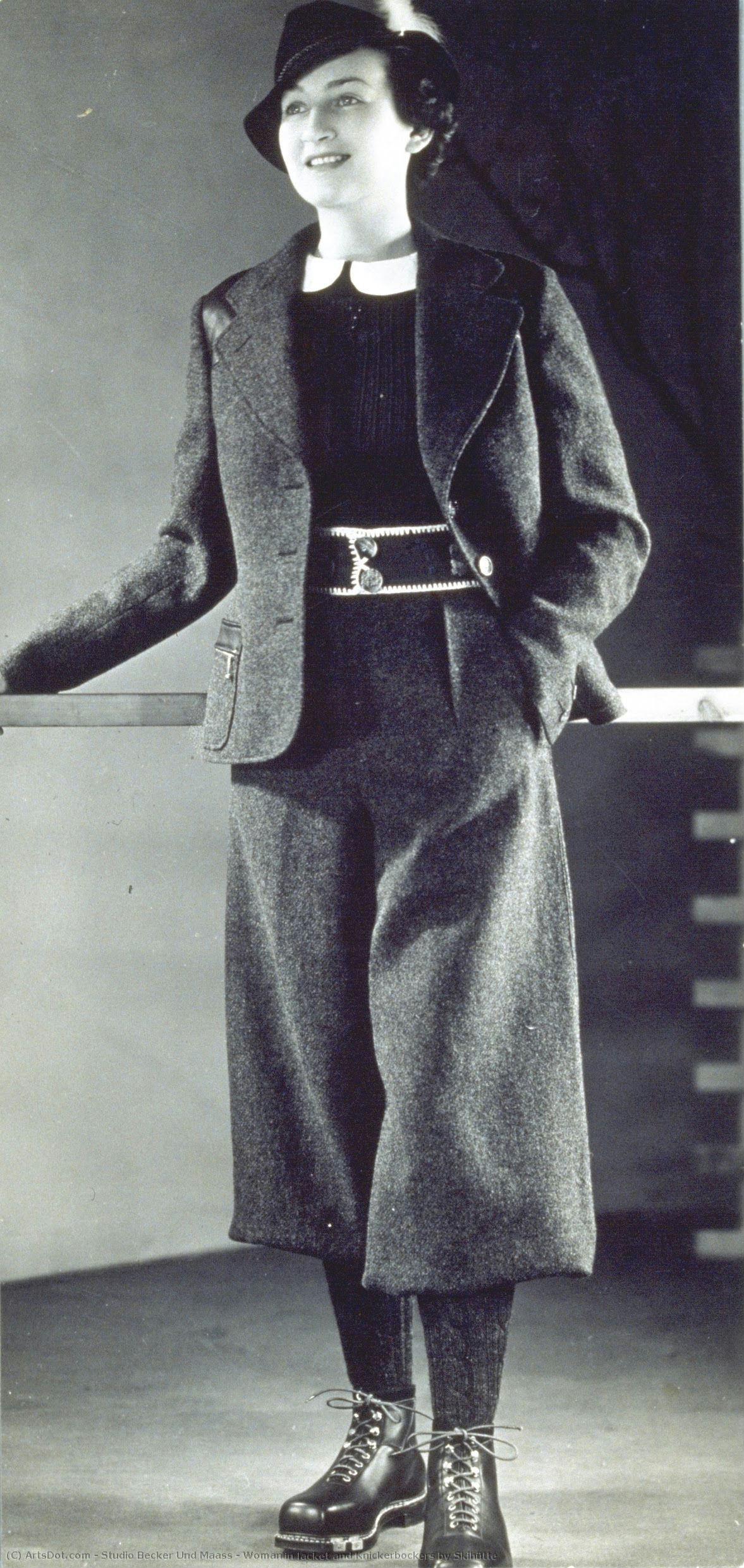 Woman In Jacket And Knickerbockers By Skihütte — Studio Becker Und Maass