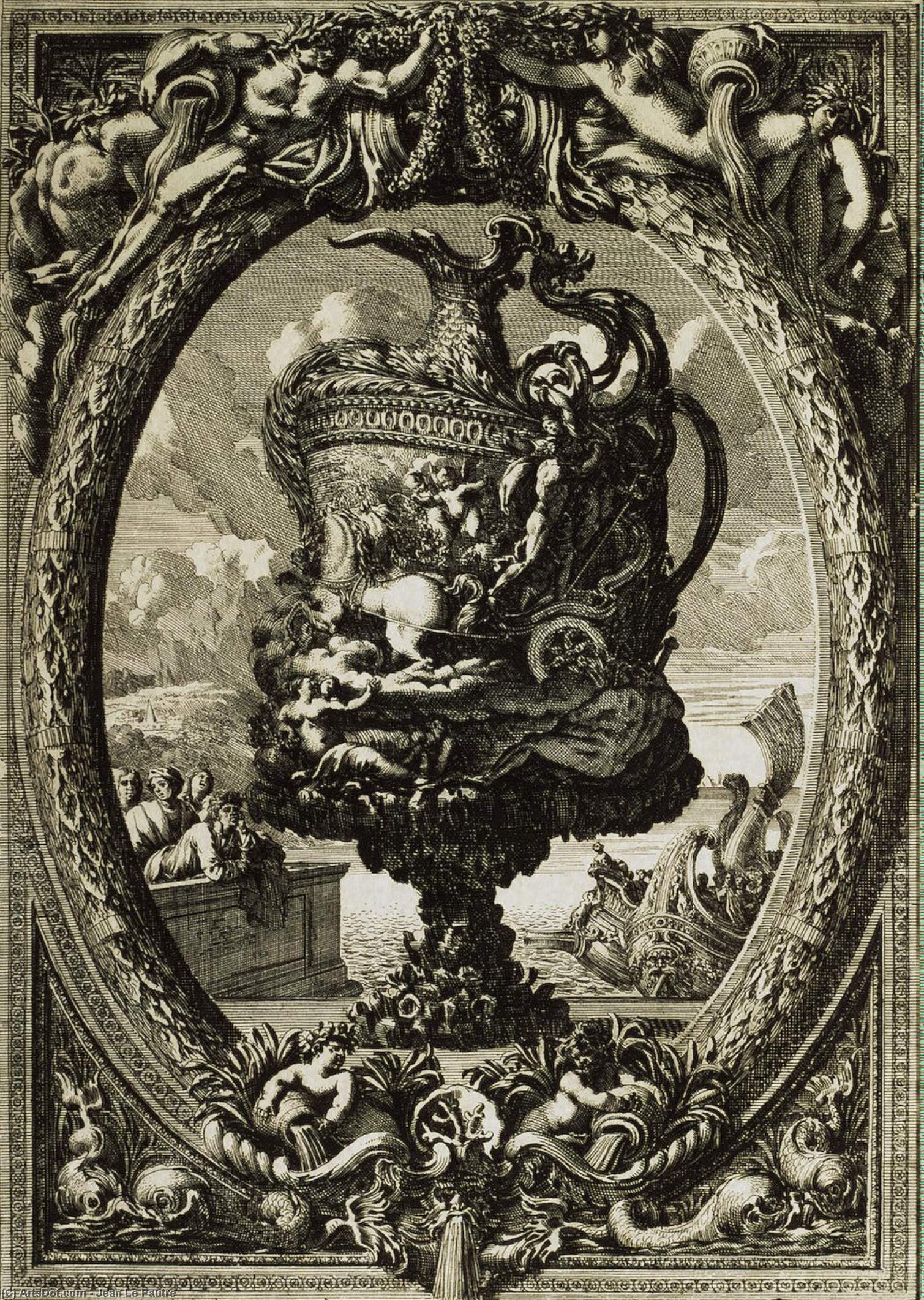 Vase In A Cartouche — Jean Le Pautre