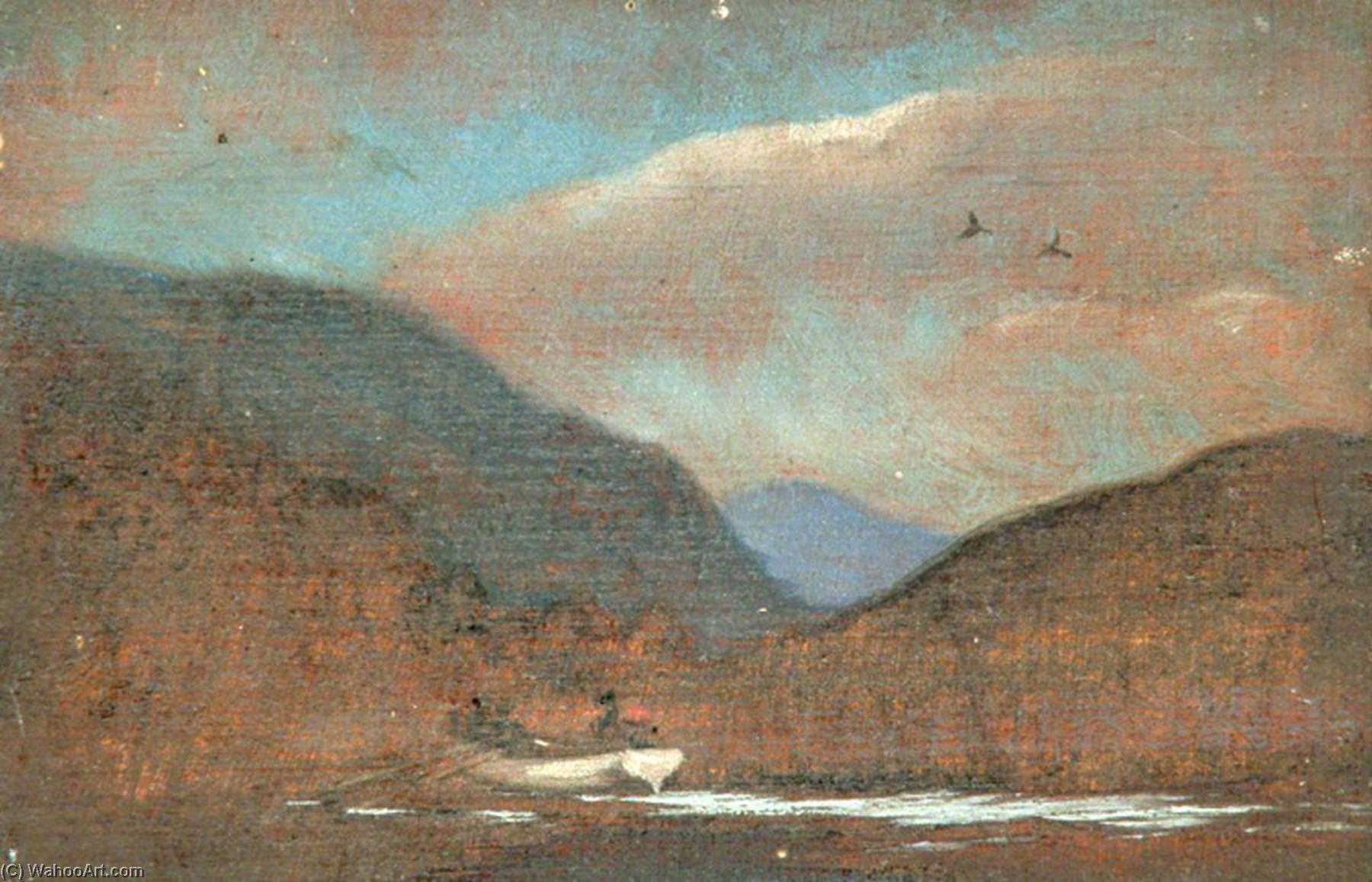 Dark Mountains And Boat — Sidney Herbert Sime