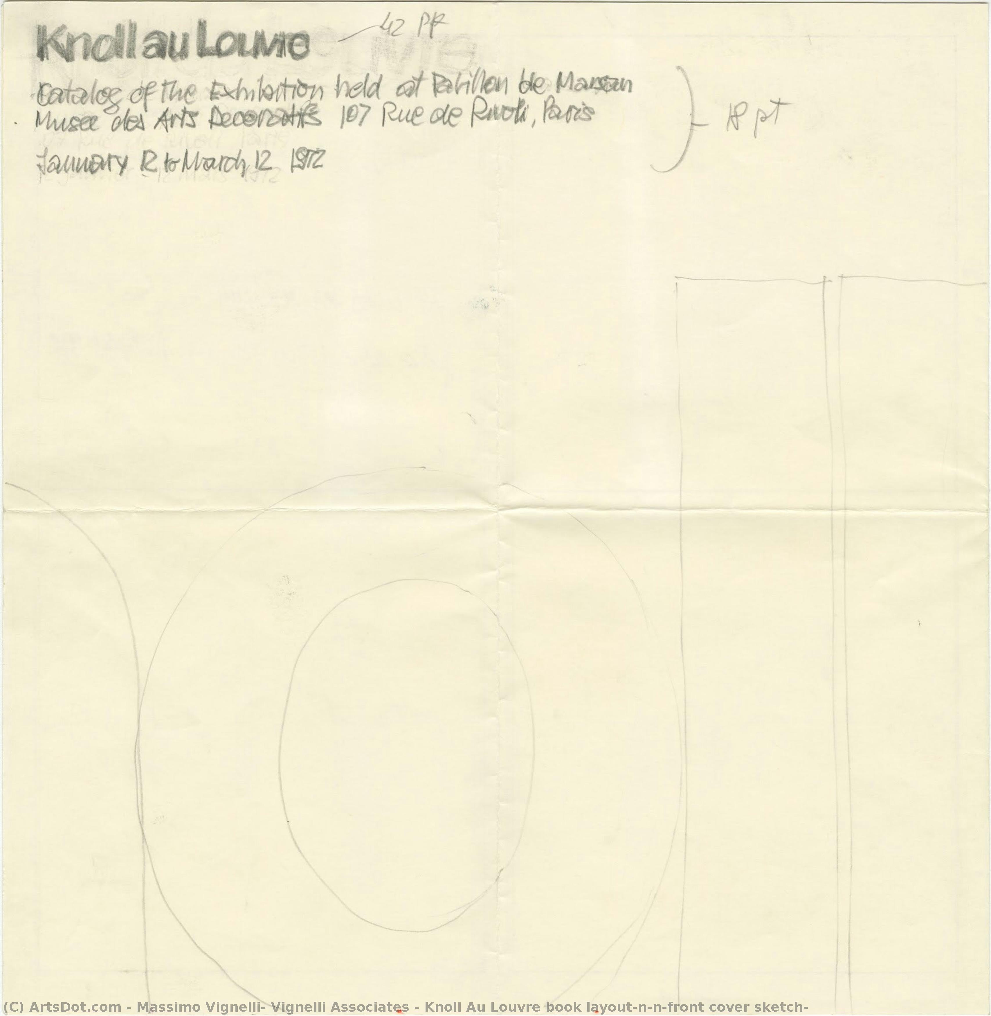 Maquetación Del Libro Knoll Au Louvre [boceto De La Portada] — Massimo Vignelli, Vignelli Associates