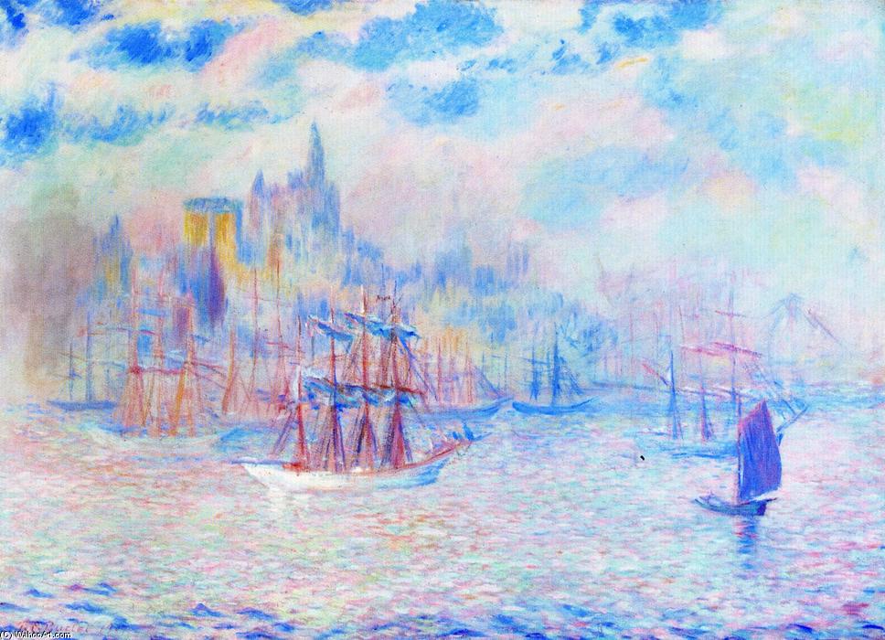 Ships In New York Harbor — Theodore Earl Butler