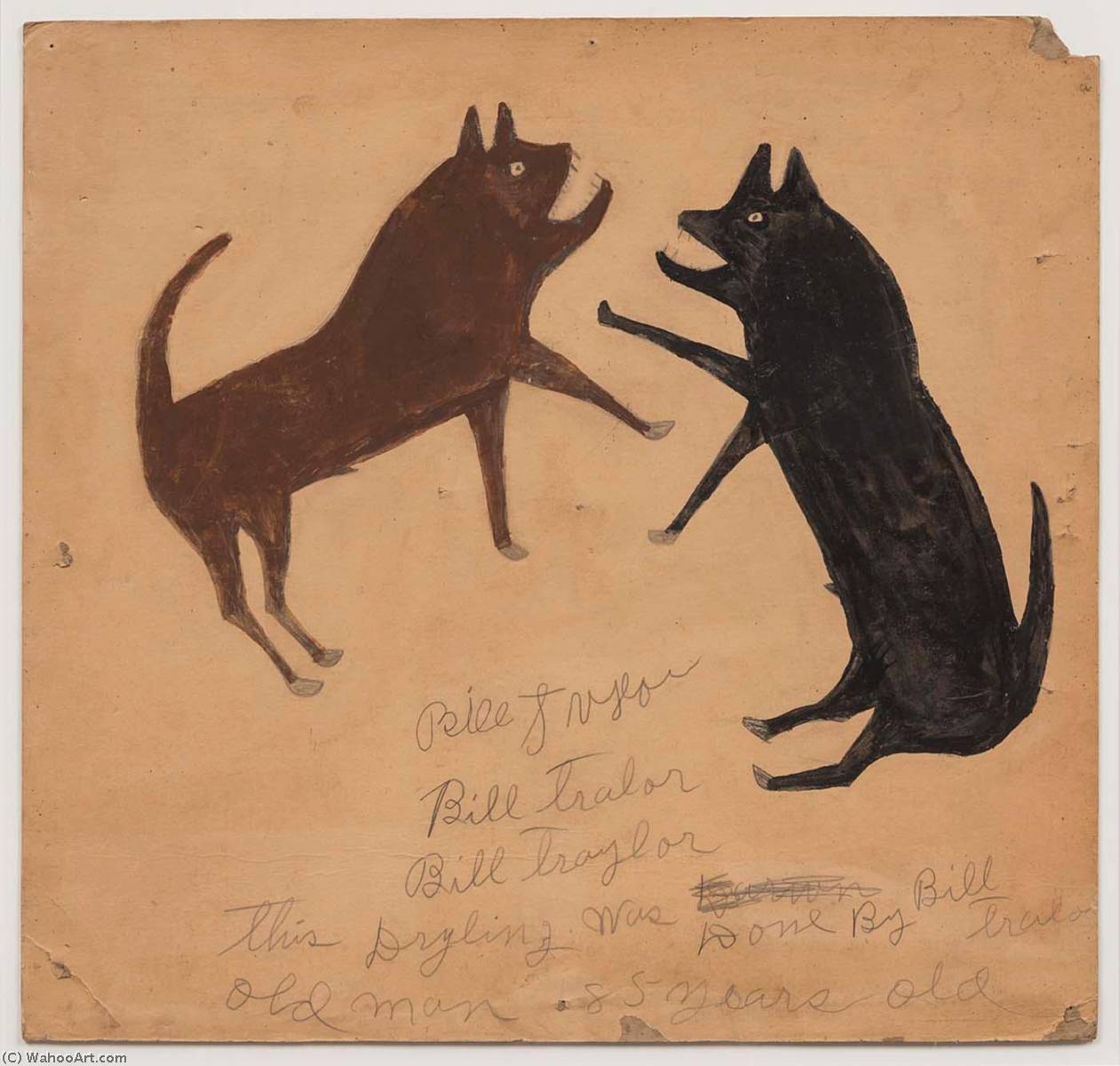 Untitled (dog Fight With Writing) — Билл Трейлор