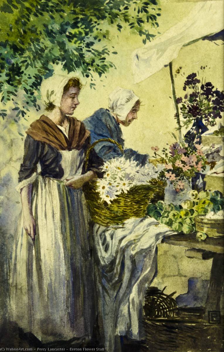 Breton Flower Stall — Percy Lancaster