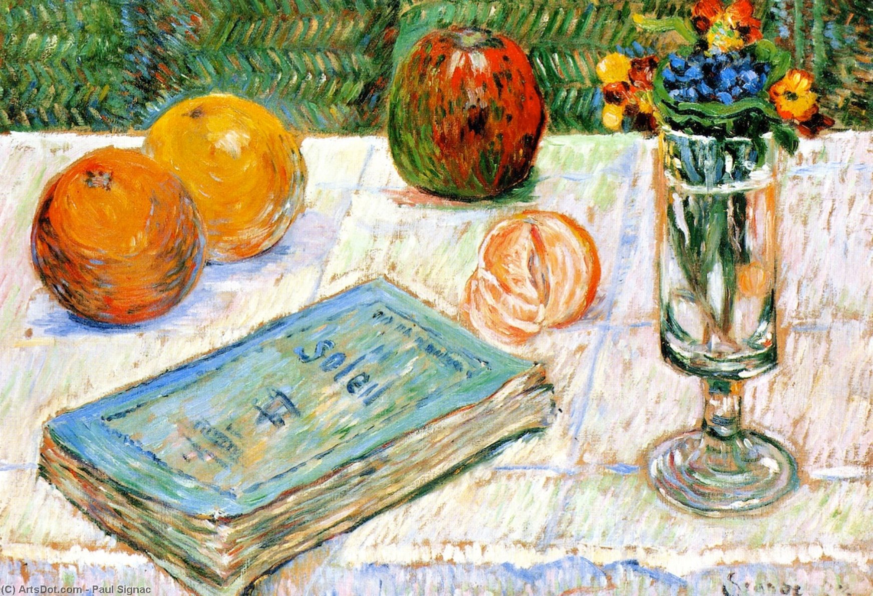 Still Life With A Book And Oranges — Paul Signac