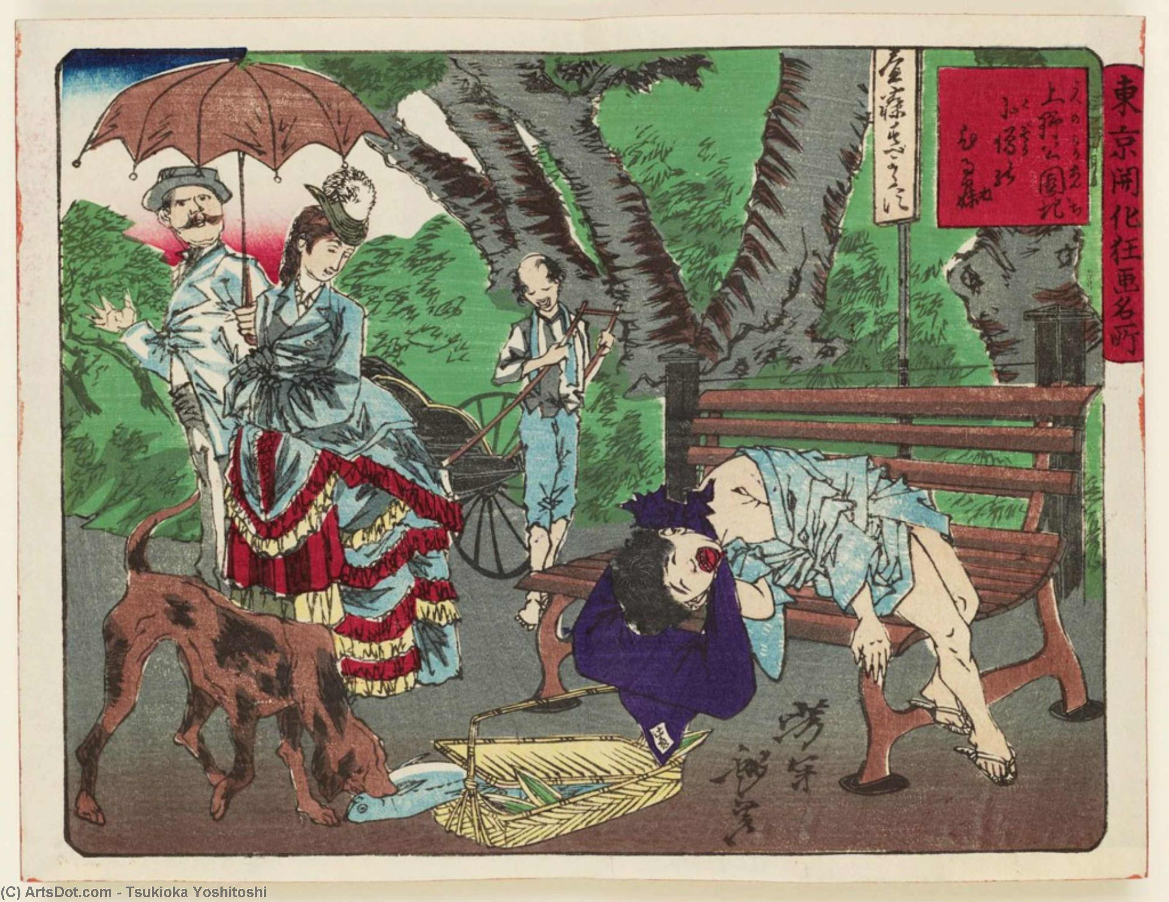A Shop Boy Takes A Nap In Ueno Park — Tsukioka Yoshitoshi