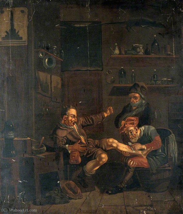 A Surgeon Treating A Man's Foot — Johannes Lingelbach