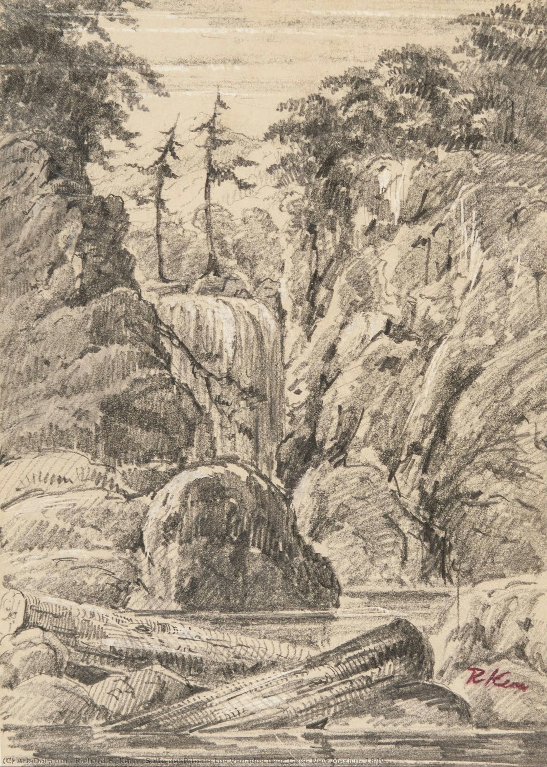Salto Del Rito De Los Venados Near Taos, New Mexico, 1849 — Richard H. Kern