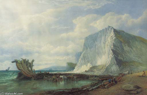 Culver Cliff, Isle Of Wight, After The Wreck — Edward Duncan