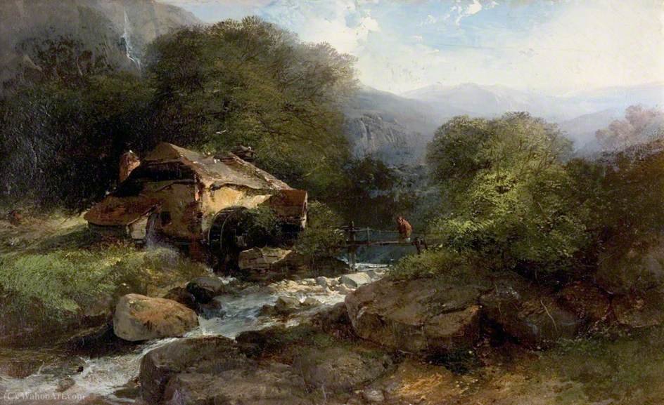 Welsh Landscape With A Watermill — Henry Bright