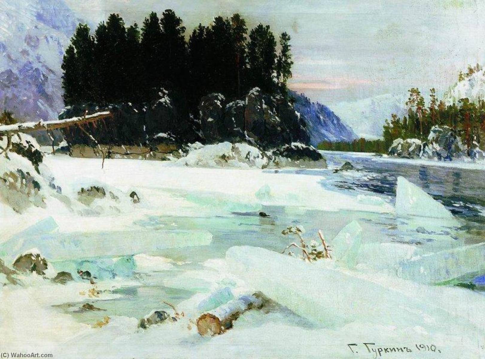 The Katun River In Winter — Grigory Gurkin
