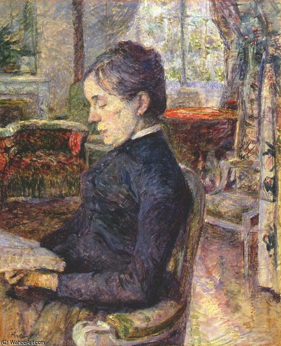 Comtesse Adele De Toulouse Lautrec In The Salon At Malrome — Henri De Toulouse-lautrec