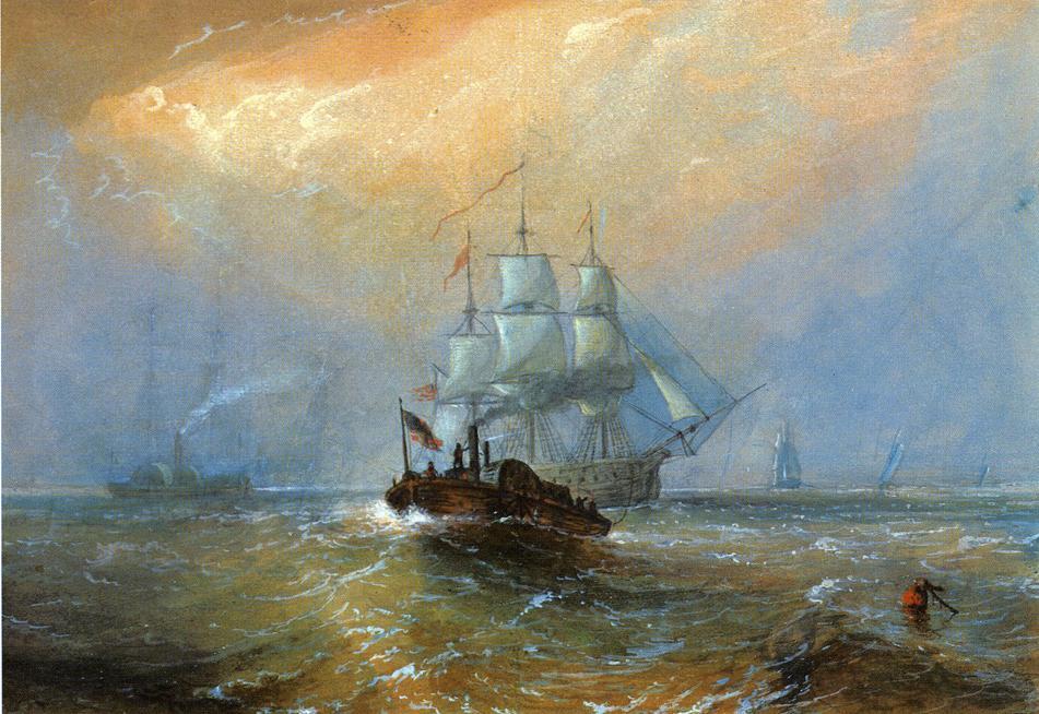Tugboats Below New Orleans — Alfred Jacob Miller