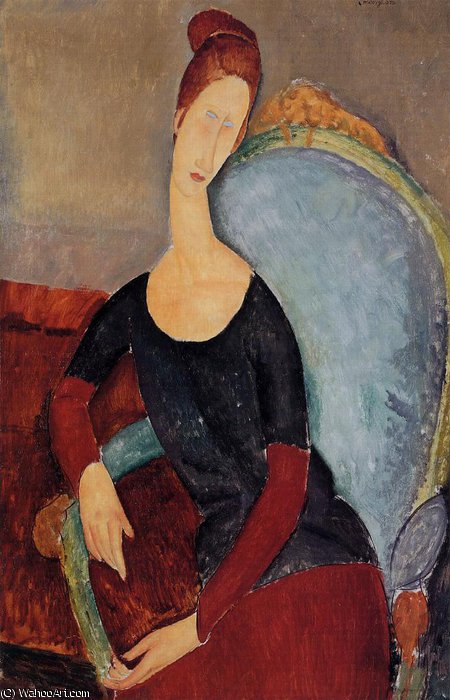 Jeanne Hebuterne Seated In An Armchair — Amedeo Clemente Modigliani