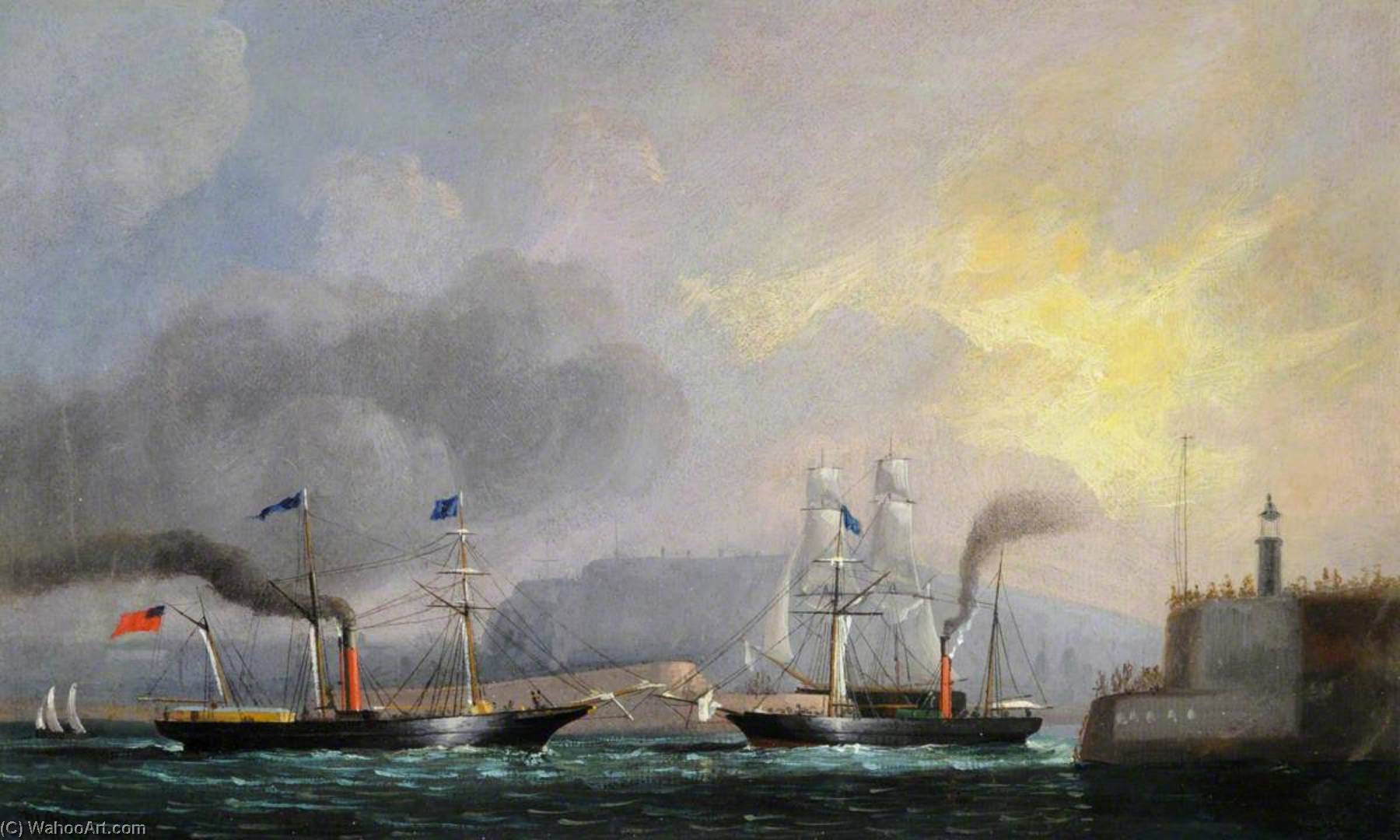 Shipping The 'collier' And 'ladybird' Outside St Helier Harbour, To And From Newhaven — Philip John Ouless