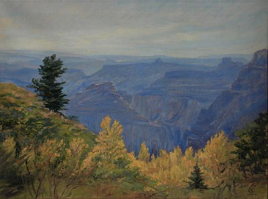 Glowing Aspen In The Morning Light, (painting) — Mary Agnes Yerkes
