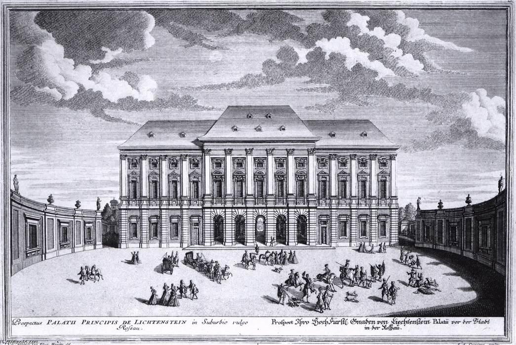 South Façade And Court Of The Liechtenstein Garden Palace — Salomon Kleiner