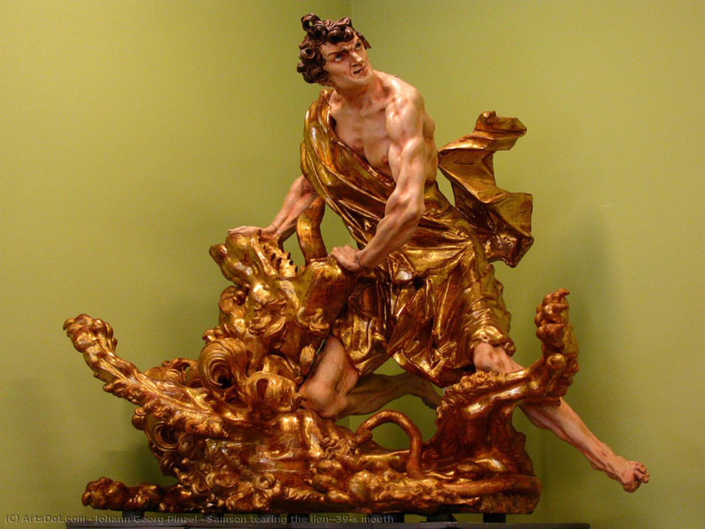 Samson Tearing The Lion's Mouth — Johann Georg Pinsel