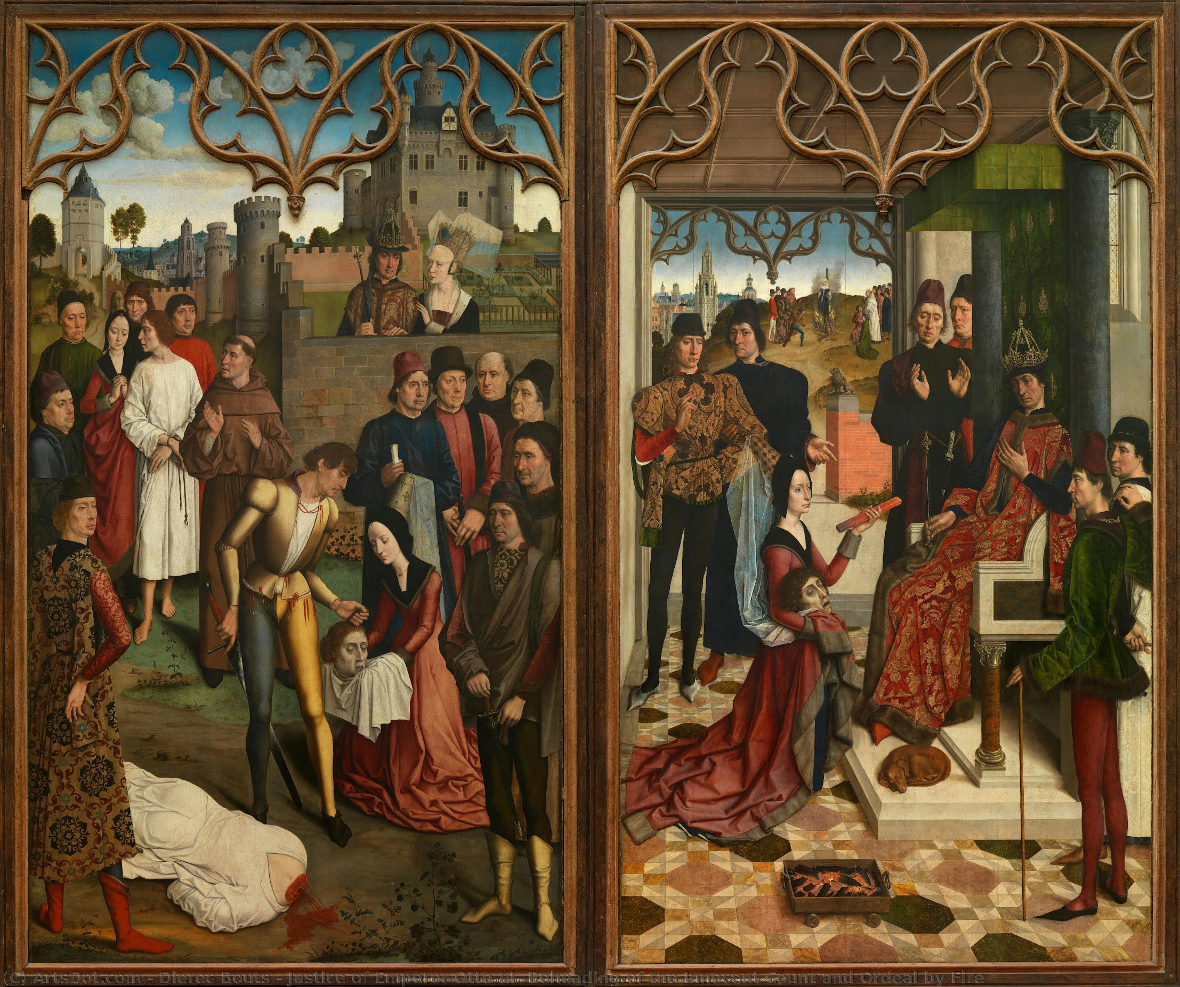 Justice Of Emperor Otto Iii: Beheading Of The Innocent Count And Ordeal By Fire — Dieric Bouts