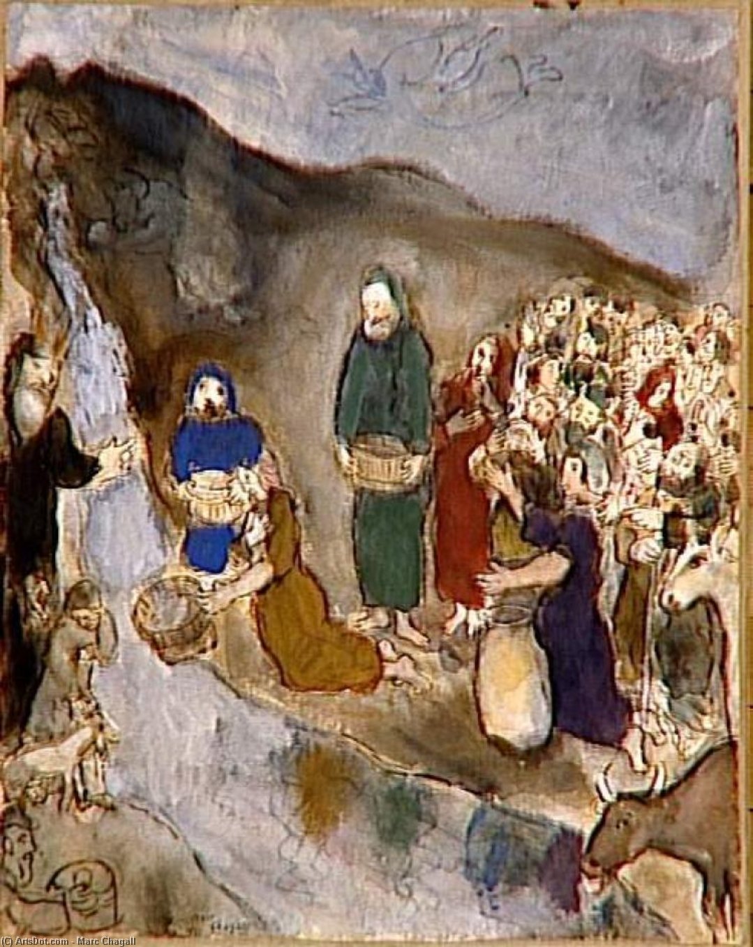 Moses And The Striking Rock — Marc Chagall