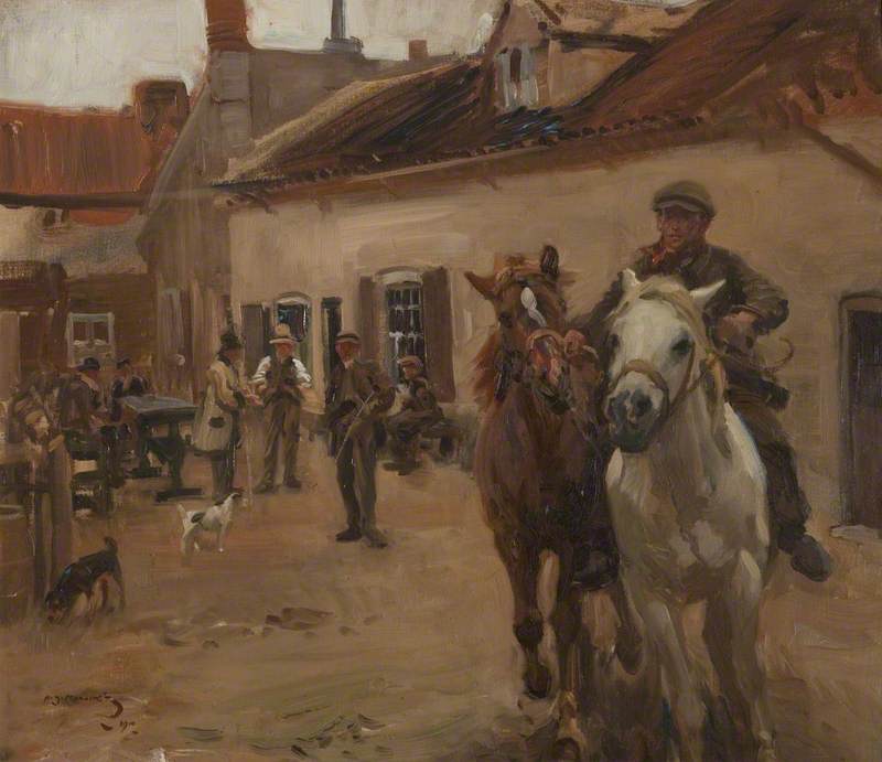 Der Gasthofhof — Sir Alfred James Munnings