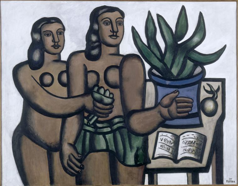 The Two Women In Blue Vase — Fernand Léger