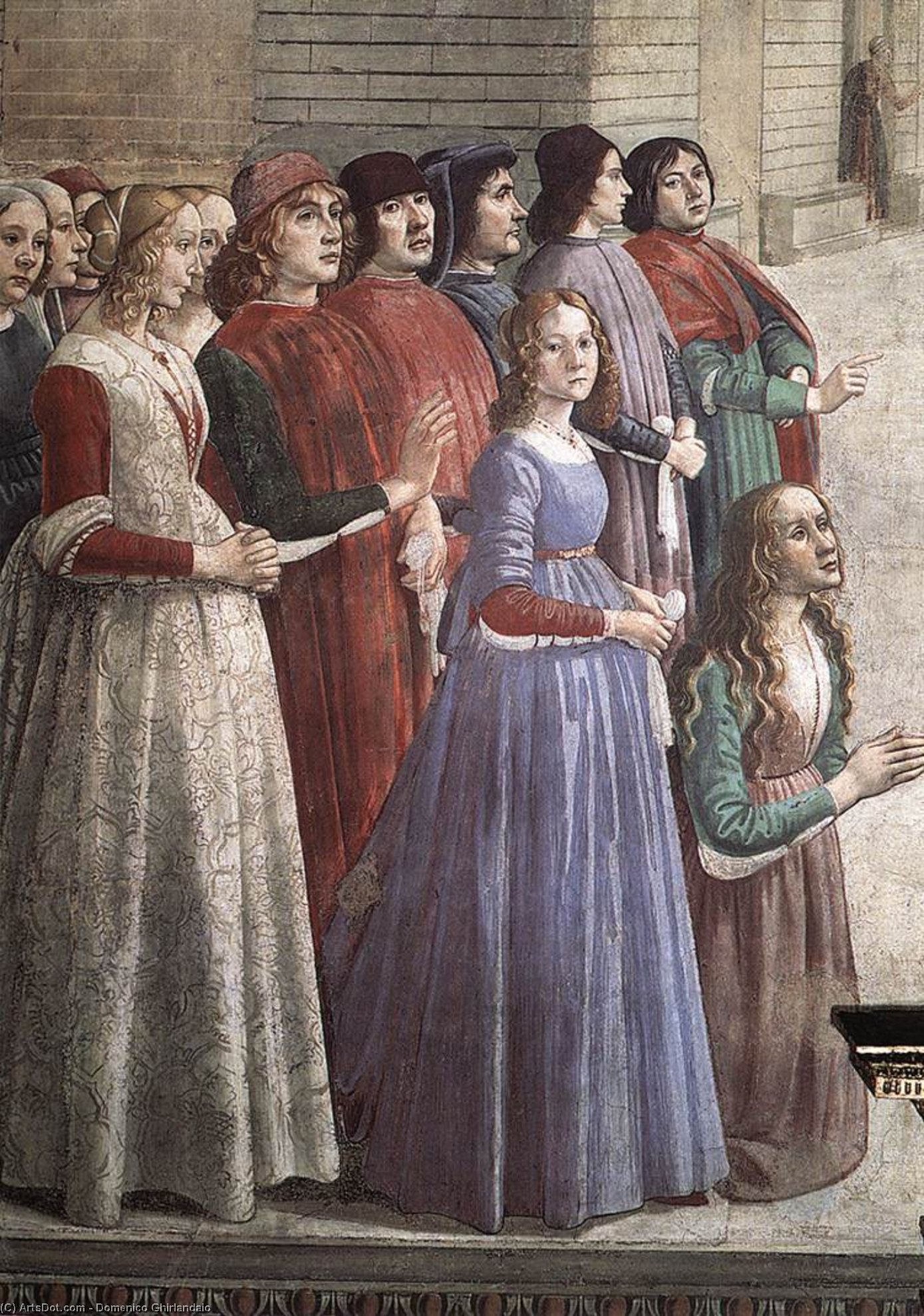 Frescoes - Resurrection Of The Boy (detail)3 — Domenico Ghirlandaio