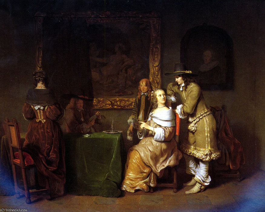 An Elegant Company Playing Cards — Gerbrand Van Den Eeckhout