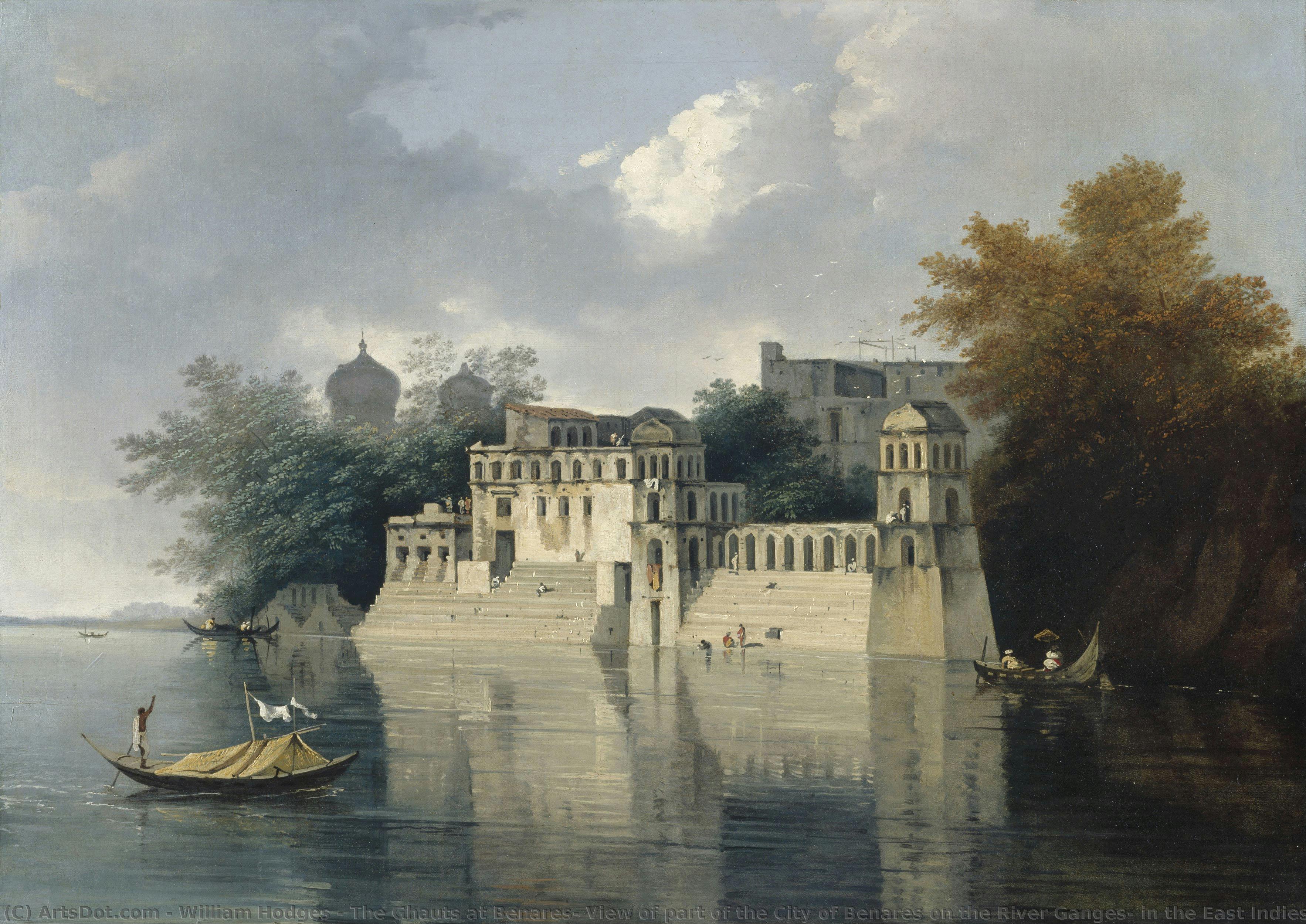 The Ghauts At Benares; View Of Part Of The City Of Benares On The River Ganges, In The East Indies; The Ghats At Benares — Vilijam Hodžs