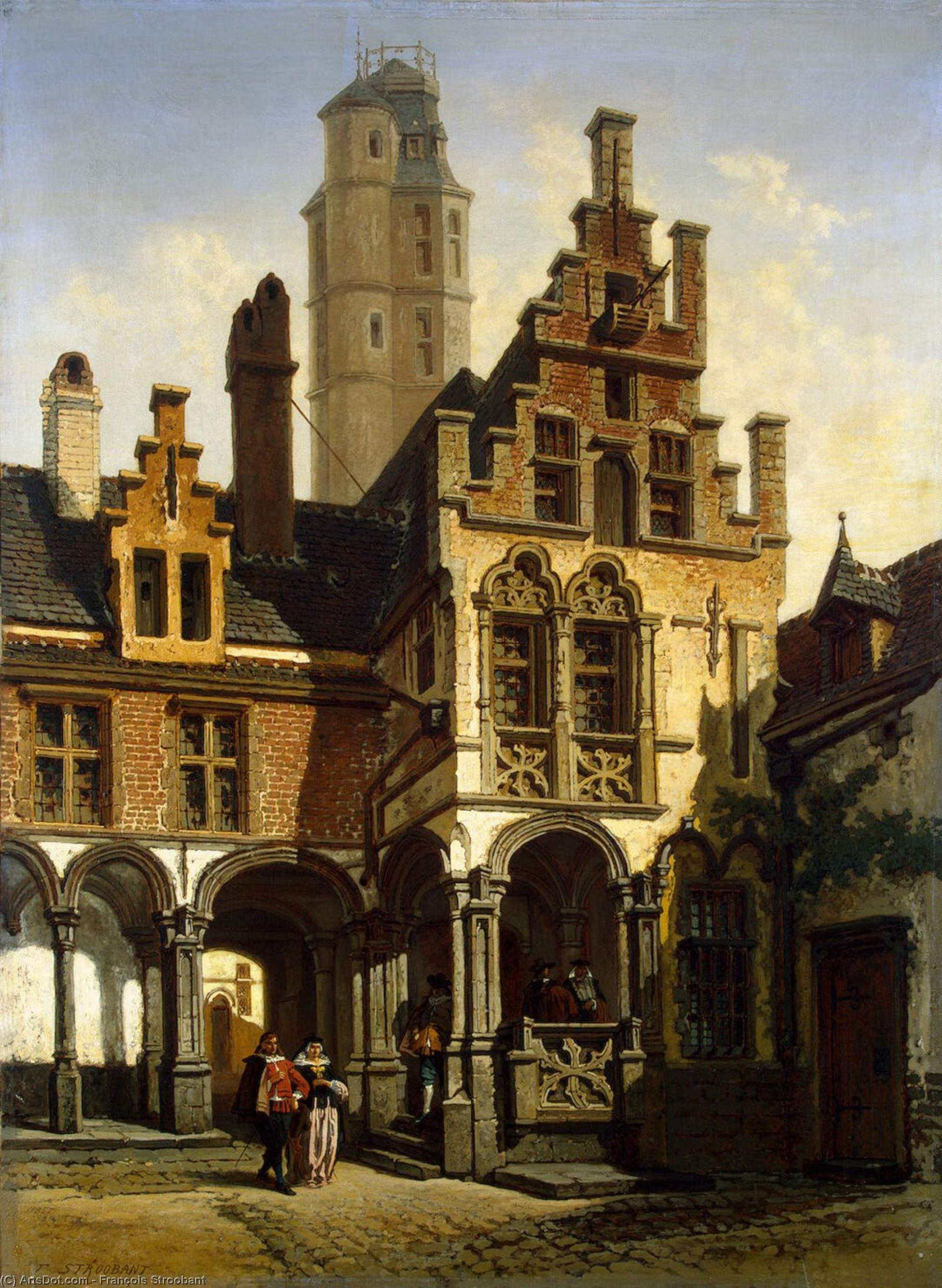 Courtyard Of The Palace Of Marguerite Of Austria In Mechelen — François Stroobant