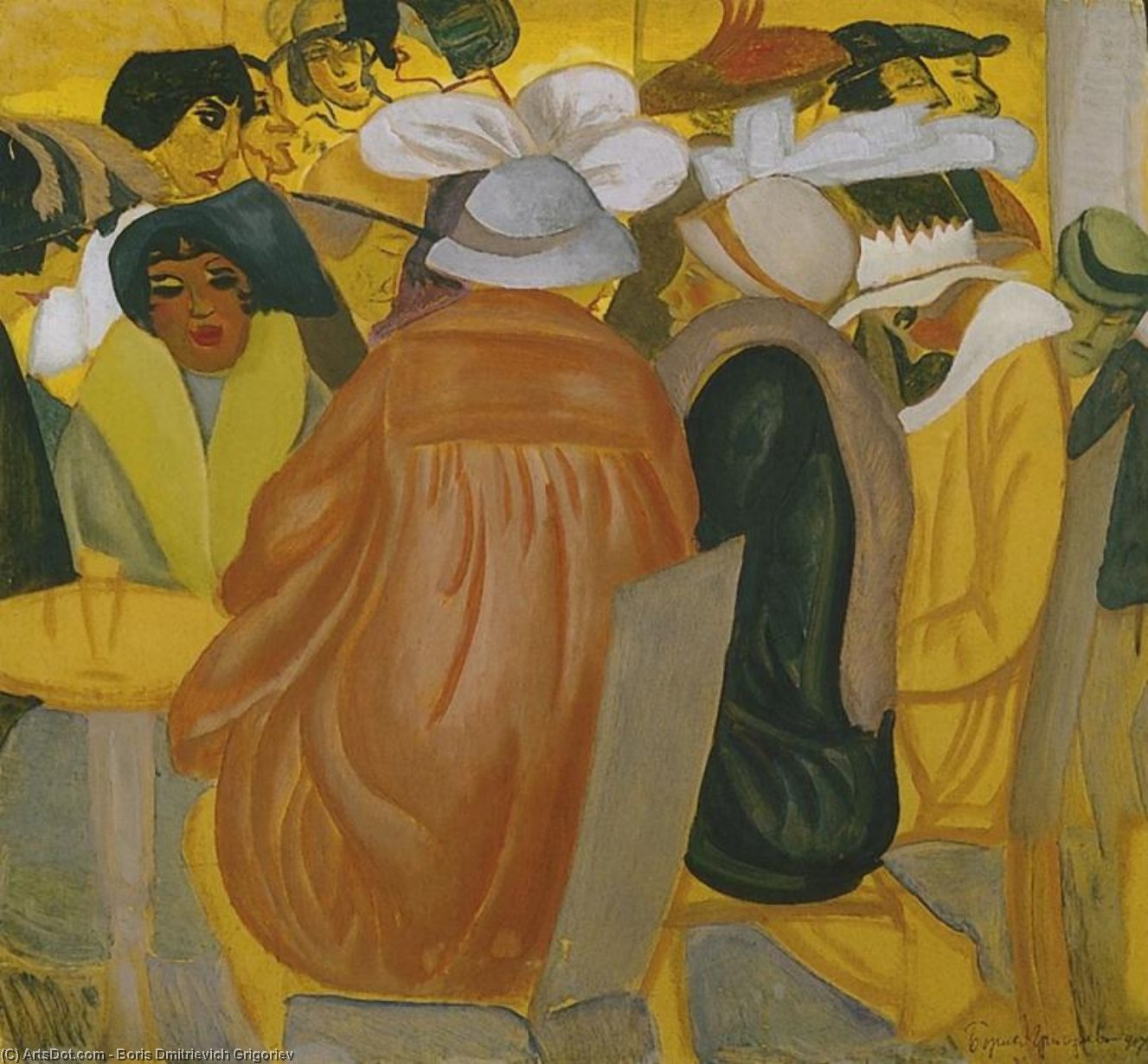 Parisian Cafe — Boris Dmitrievich Grigoriev
