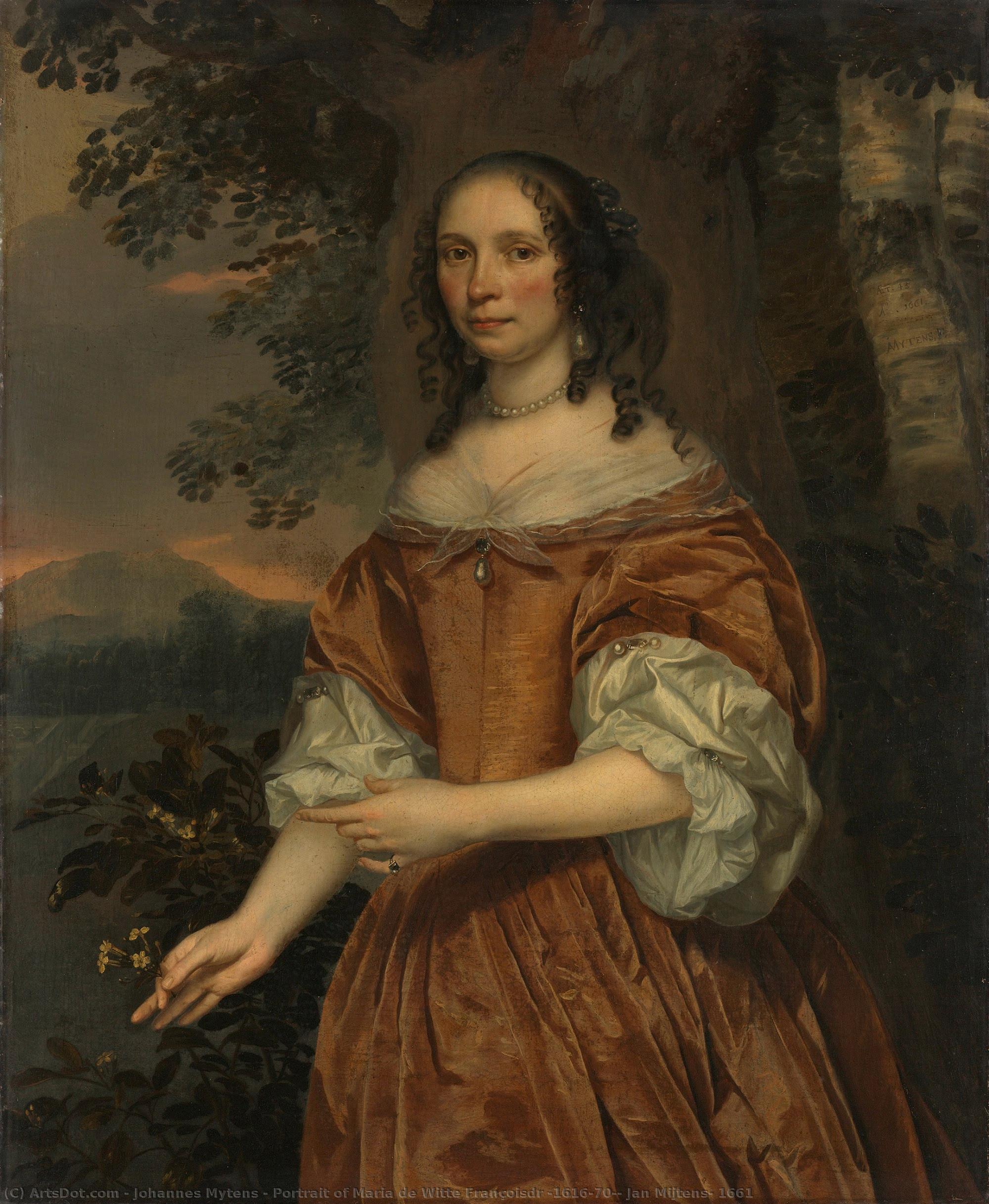 Portrait Of Maria De Witte Françoisdr (1616-70), Jan Mijtens, 1661 — Johannes Mytens